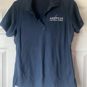 Port Authority Women's Navy Short Sleeve Polo - America’s National Parks -Medium